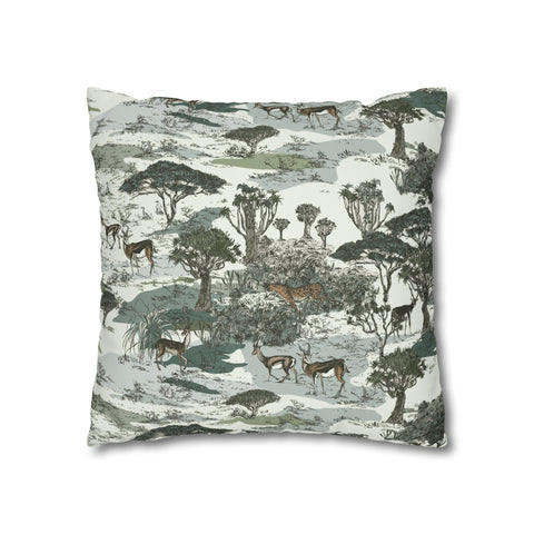 African Safari springoks and animal print Pillowcase Cover only - no filling is included