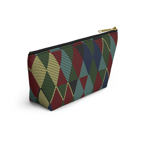 South African Ethnic Print Make up bag, Pencil Case Accessory Pouch w T-bottom