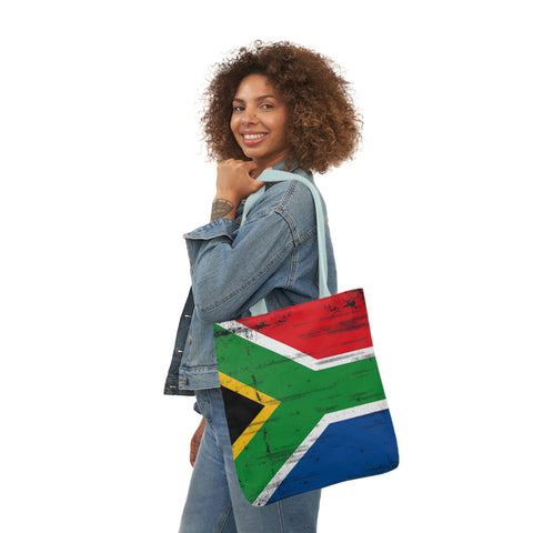 South African Flag Polyester Canvas Tote Bag