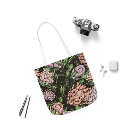 South African Protea Polyester Canvas Tote Bag