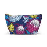 South African Protea Make up bag, Pencil Case Accessory Pouch w T-bottom