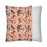 African pattern with animals. Ethical minimalist shapes. Pillowcase Cover only - no filling is included