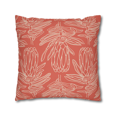 South African Protea Spun Polyester Pillowcase - Shipped from UK/USA/AUS