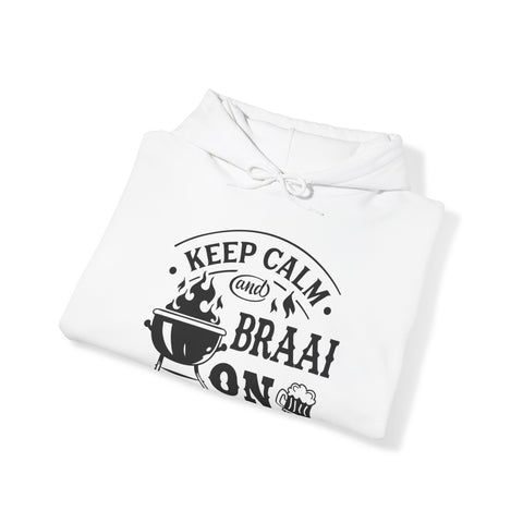 South African Keep Calm and Braai on - Afrikaans  Unisex Heavy Blend™ Hooded Sweatshirt