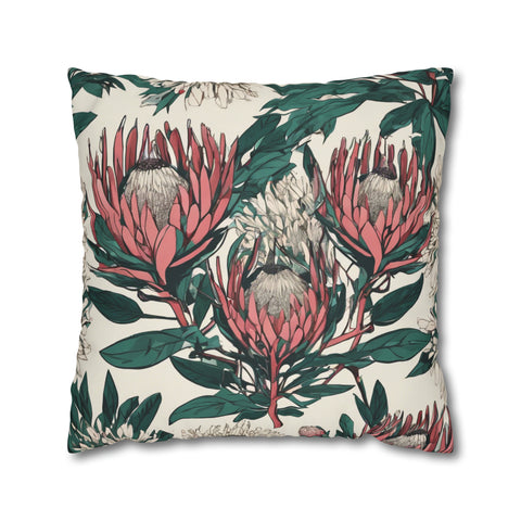 South African Protea Spun Polyester Pillowcase -Pillow not included