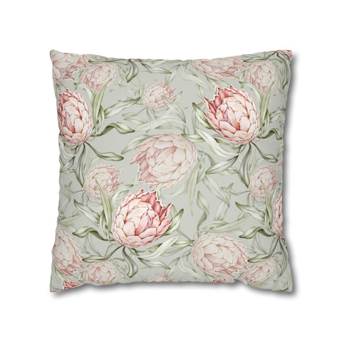 South African Protea Spun Polyester Pillowcase- Shipped from UK/USA/AUS