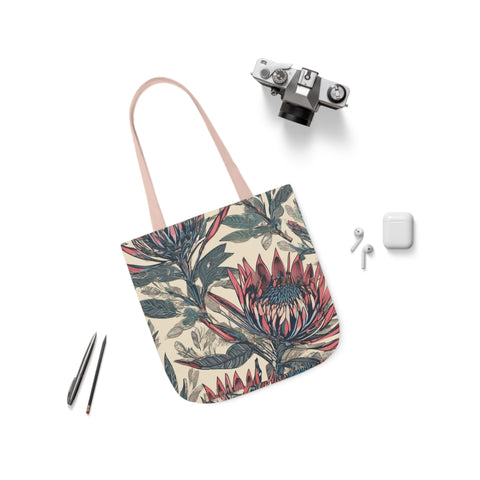 South African Protea Polyester Canvas Tote Bag