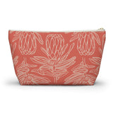 South African Protea Make up bag, Pencil Case Accessory Pouch w T-bottom