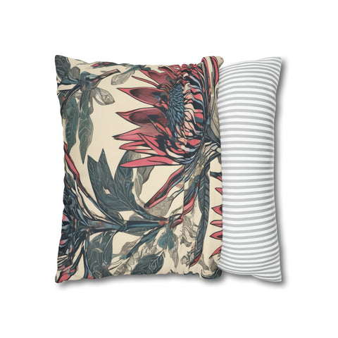 South African Protea Spun Polyester Pillowcase -Pillow not included