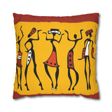 African abstract people Pillowcase Cover only - no filling is included