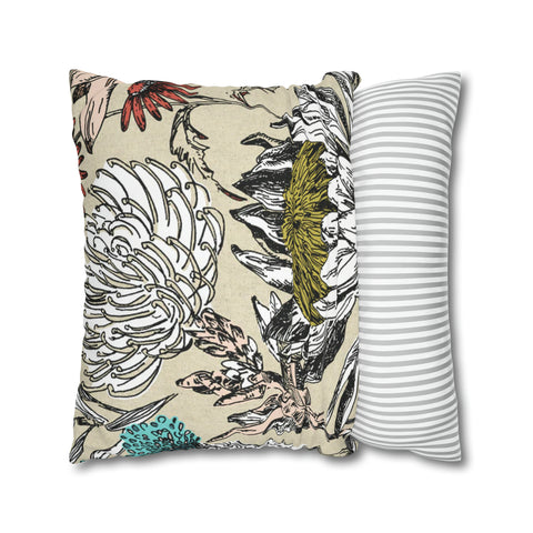 South African Protea Spun Polyester Pillowcase - Shipped from UK/USA/AUS