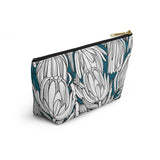 South African Protea Make up bag, Pencil Case Accessory Pouch w T-bottom