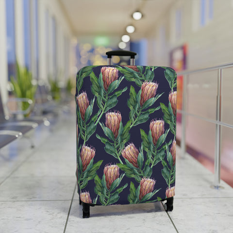 South African Protea Floral Custom Designed Luggage Cover Modern Luggage Protector Suitcase Cover, Carry on luggage Wrap, luggage Cover