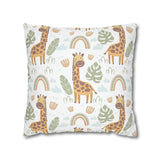 Kids nursery African Giraffe and Rainbows Pillowcase Cover only - no filling is included