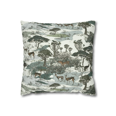 African Safari springoks and animal print Pillowcase Cover only - no filling is included