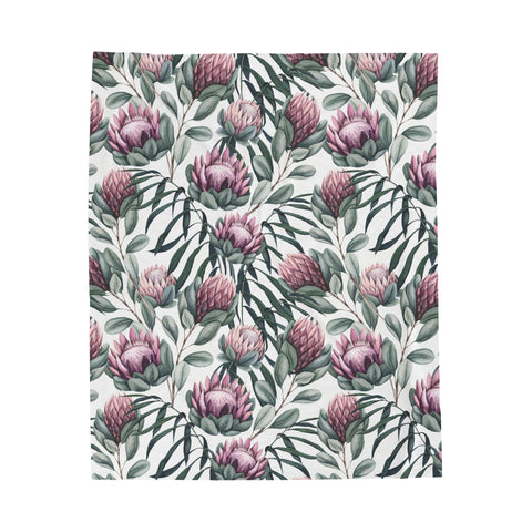 Protea South Africa Velveteen Plush Blanket