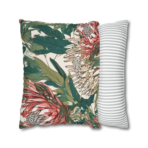 South African Protea Spun Polyester Pillowcase -Pillow not included