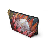 South African Protea Make up bag, Pencil Case Accessory Pouch w T-bottom