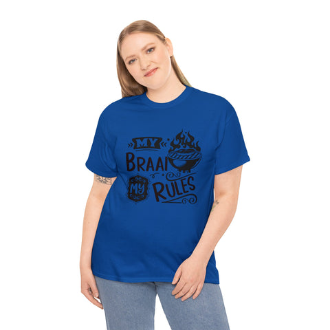 South African My Braai My Rules shirt,  Afrikaans / Braai Unisex Heavy Cotton Tee