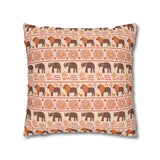 African pattern with animals. Ethical minimalist shapes. Pillowcase Cover only - no filling is included