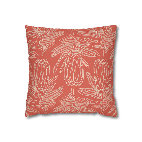 South African Protea Spun Polyester Pillowcase - Shipped from UK/USA/AUS