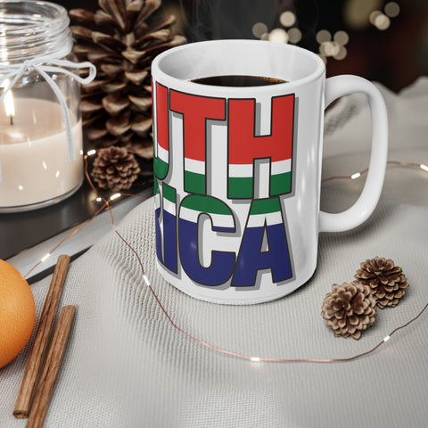 South African Flag Ceramic Coffee Cups, 15oz - Printed in the UK