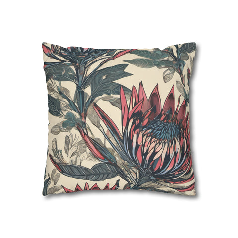 South African Protea Spun Polyester Pillowcase -Pillow not included