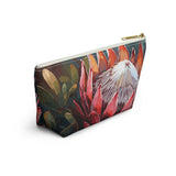 South African Protea Make up bag, Pencil Case Accessory Pouch w T-bottom