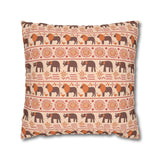 African pattern with animals. Ethical minimalist shapes. Pillowcase Cover only - no filling is included