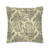 South African Protea Spun Polyester Pillowcase- Shipped from UK/USA/AUS