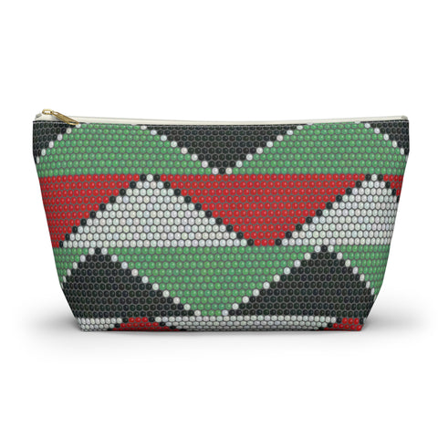 South African Ethnic Print Make up bag, Pencil Case Accessory Pouch w T-bottom