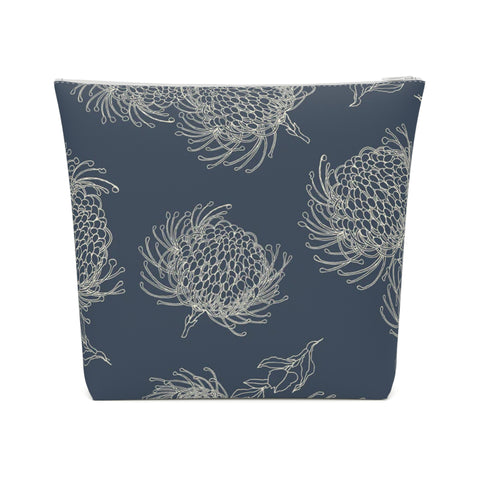 South African Protea print Cotton Cosmetic Bag