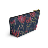 South African Protea Make up bag, Pencil Case Accessory Pouch w T-bottom