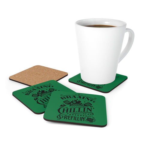 South African Braaing Corkwood Coaster Set