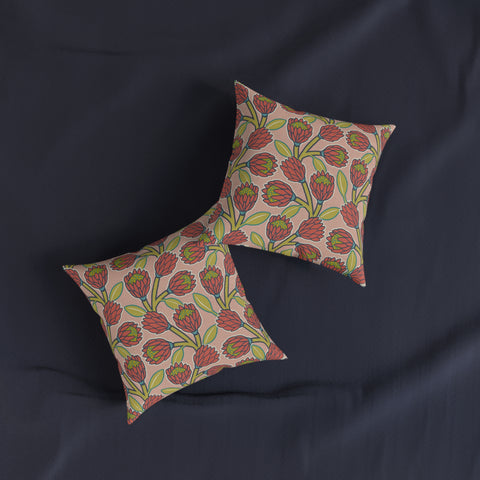 South African Protea Square Pillow