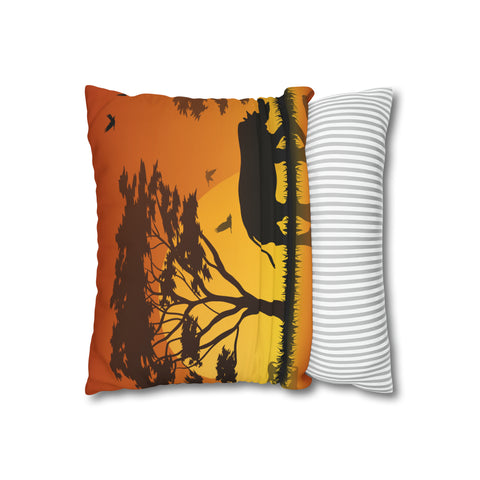 African sunset - Rhino Pillowcase Cover only - no filling is included