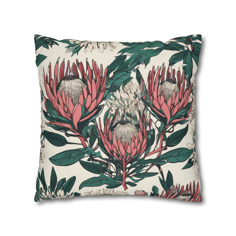 South African Protea Spun Polyester Pillowcase -Pillow not included