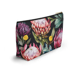 South African Protea Make up bag, Pencil Case Accessory Pouch w T-bottom