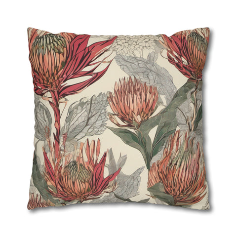 South African Protea Spun Polyester Pillowcase -Pillow not included