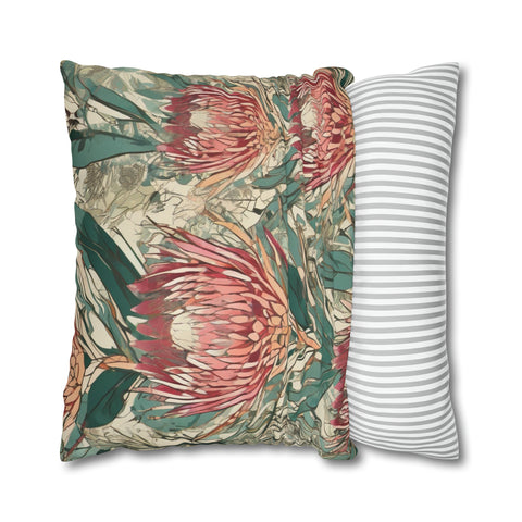 South African Protea Spun Polyester Pillowcase -Pillow not included