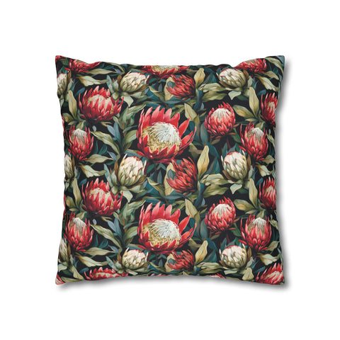 South African Protea Spun Polyester Pillowcase - Shipped from UK/USA/AUS