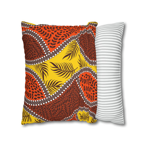 African Leaves and colours Pillowcase Cover only - no filling is included