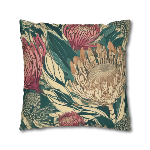 South African Protea Spun Polyester Pillowcase -Pillow not included