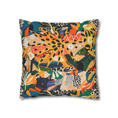 African abstract people and animal print Pillowcase Cover only - no filling is included