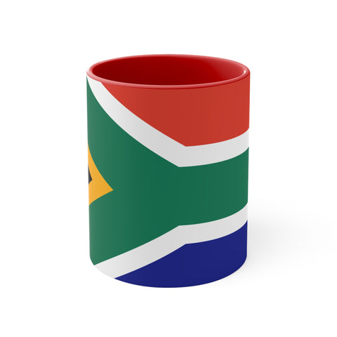 South Africa Flag Accent Mugs, 11oz