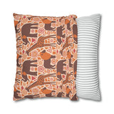 African pattern with animals. Ethical minimalist shapes. Pillowcase Cover only - no filling is included