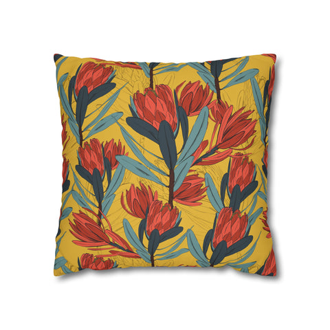 South African Protea Spun Polyester Pillowcase