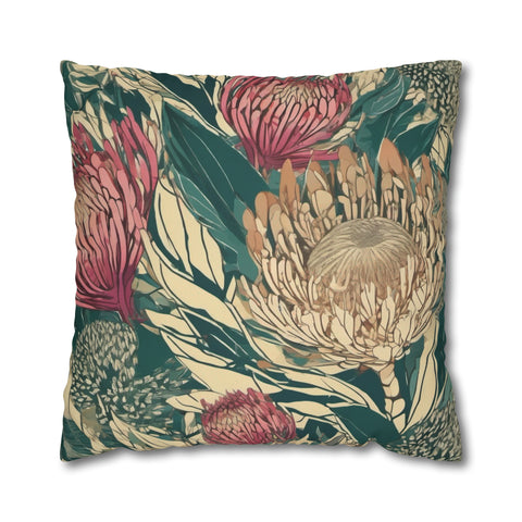 South African Protea Spun Polyester Pillowcase -Pillow not included