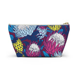 South African Protea Make up bag, Pencil Case Accessory Pouch w T-bottom