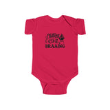 Chilling and Braaing Baby Bokkie South Africa Baby  Jersey Bodysuit